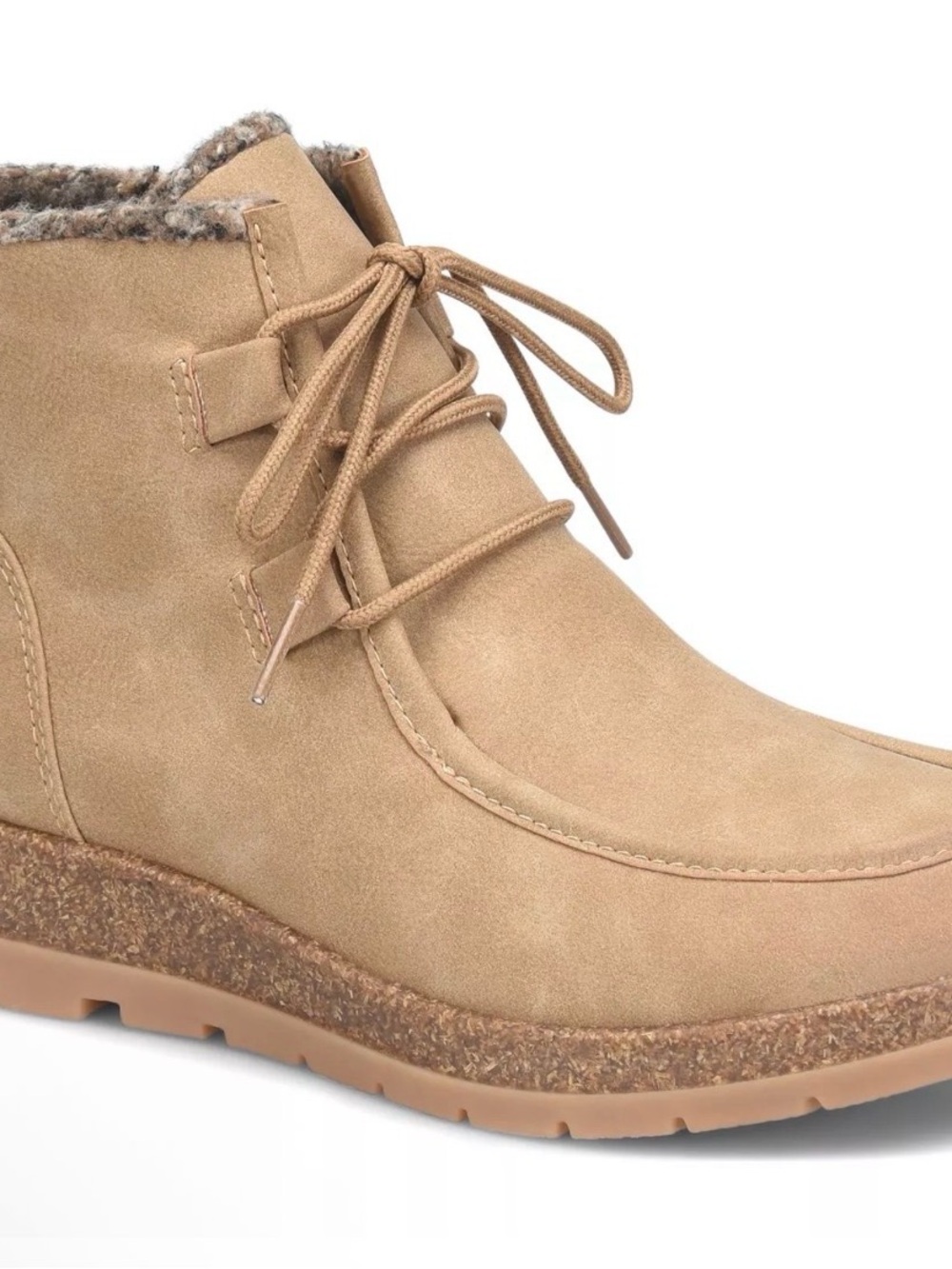 Eurosoft by Sofft Larabee Camel Brown Lace Up Fleece Lined Ankle Boots Size 7.5
